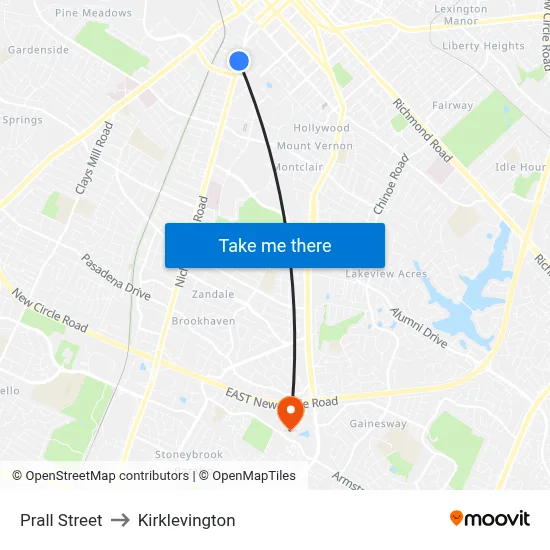 Prall Street to Kirklevington map