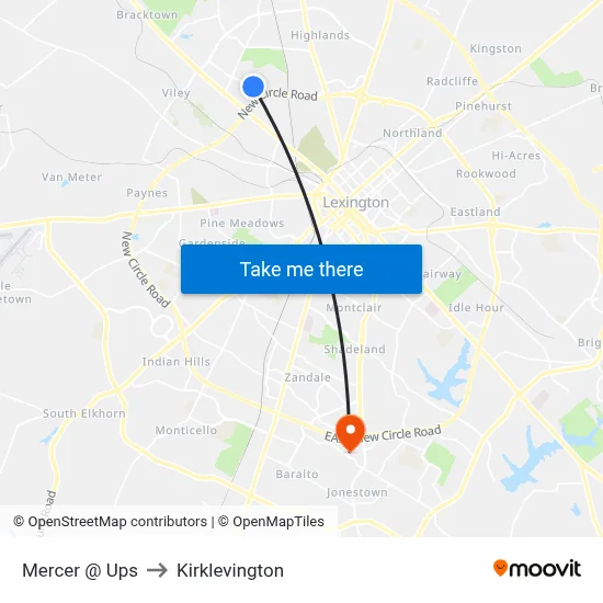 Mercer @ Ups to Kirklevington map