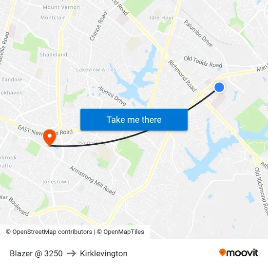 Blazer @ 3250 to Kirklevington map