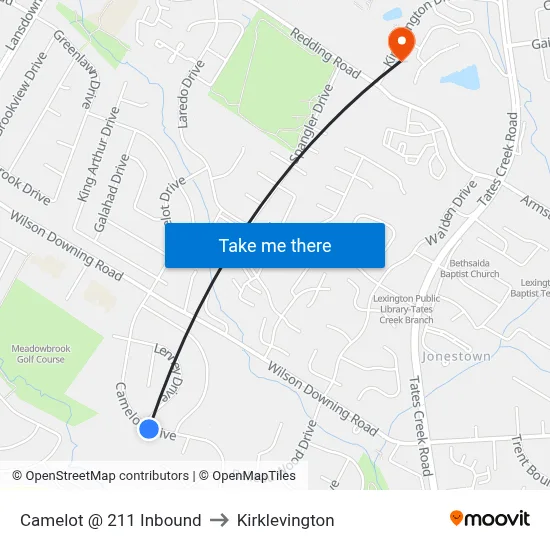 Camelot @ 211 Inbound to Kirklevington map