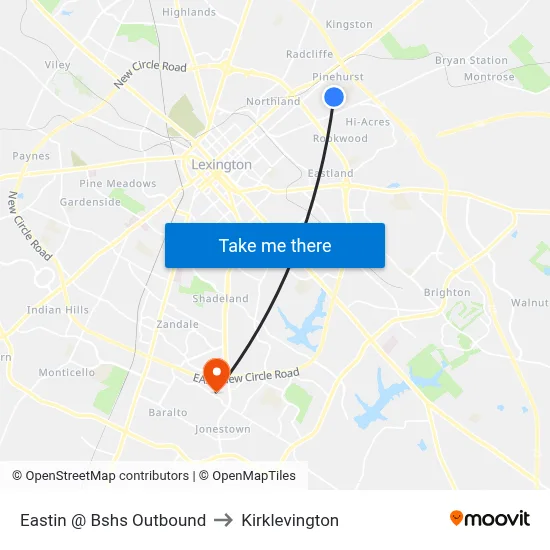 Eastin @ Bshs Outbound to Kirklevington map