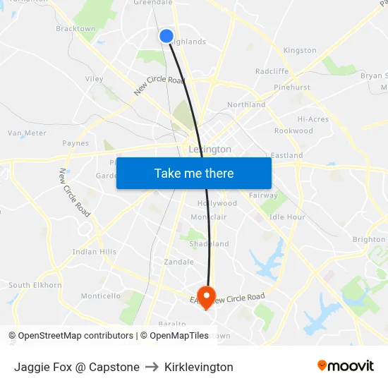 Jaggie Fox @ Capstone to Kirklevington map