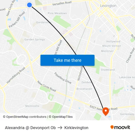 Alexandria @ Devonport Ob to Kirklevington map