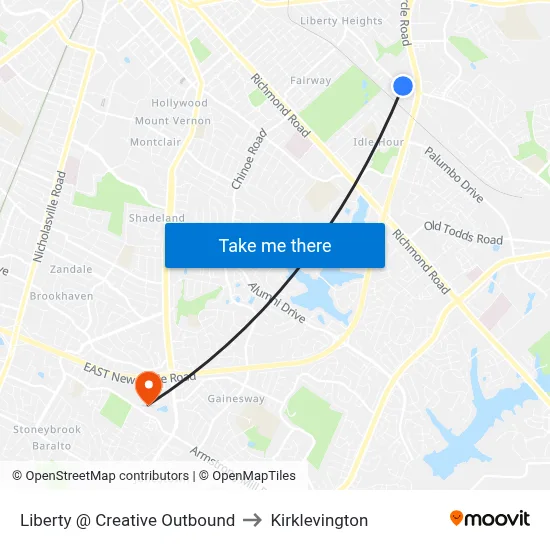 Liberty @ Creative Outbound to Kirklevington map