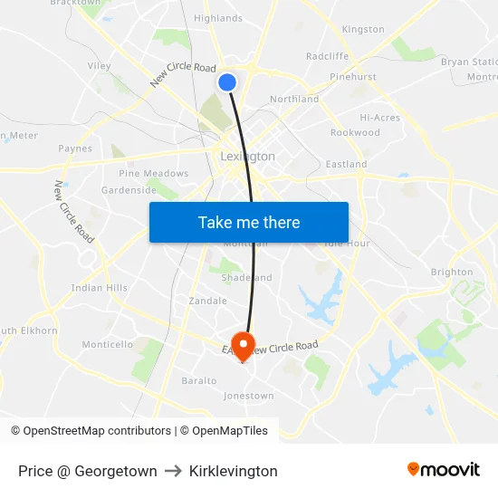 Price @ Georgetown to Kirklevington map