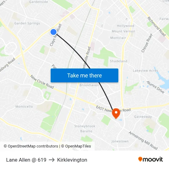 Lane Allen @ 619 to Kirklevington map