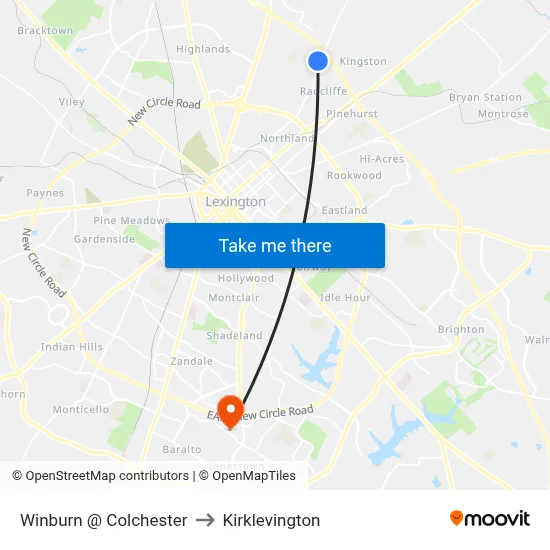 Winburn @ Colchester to Kirklevington map