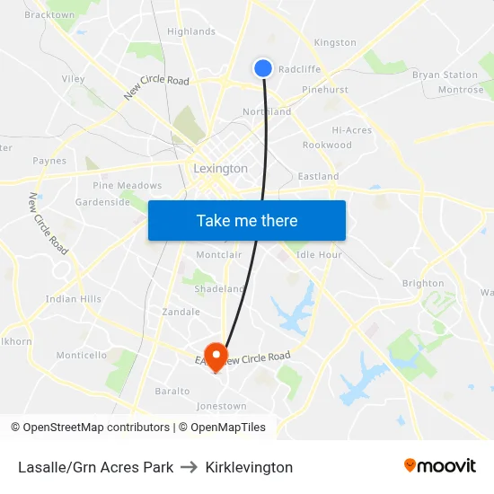 Lasalle/Grn Acres Park to Kirklevington map