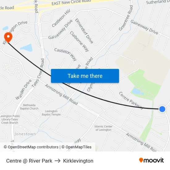 Centre @ River Park to Kirklevington map
