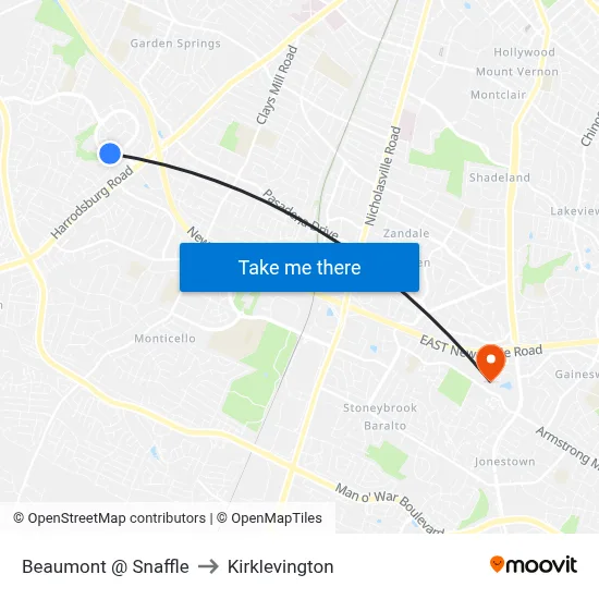 Beaumont @ Snaffle to Kirklevington map