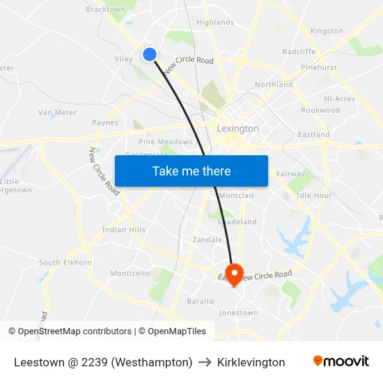 Leestown @ 2239 (Westhampton) to Kirklevington map