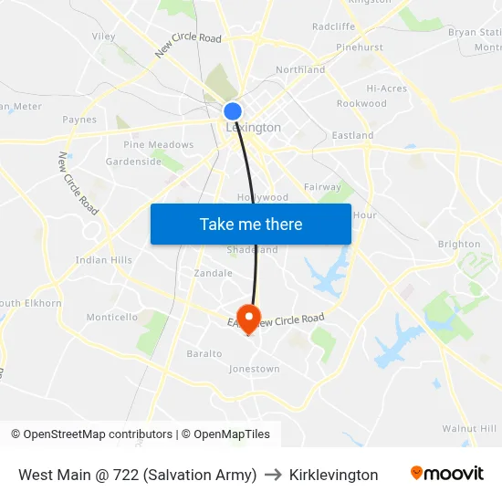 West Main @ 722 (Salvation Army) to Kirklevington map