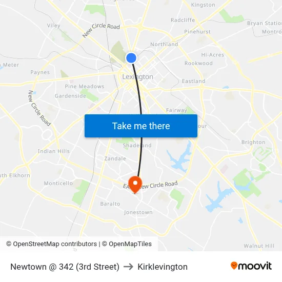 Newtown @ 342 (3rd Street) to Kirklevington map