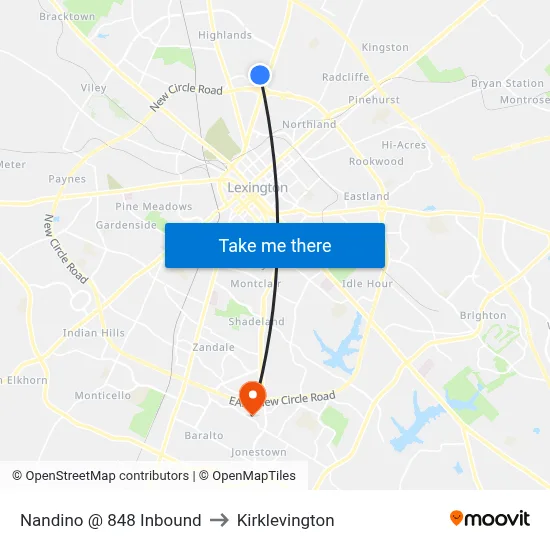 Nandino @ 848 Inbound to Kirklevington map