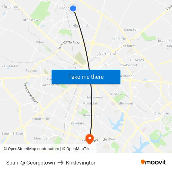Spurr @ Georgetown to Kirklevington map