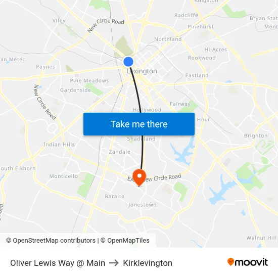 Oliver Lewis Way @ Main to Kirklevington map