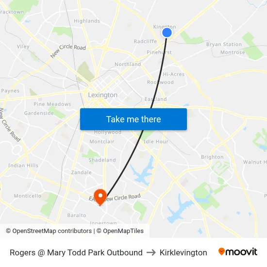 Rogers @ Mary Todd Park Outbound to Kirklevington map