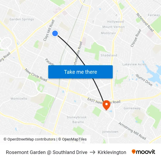 Rosemont Garden @ Southland Drive to Kirklevington map
