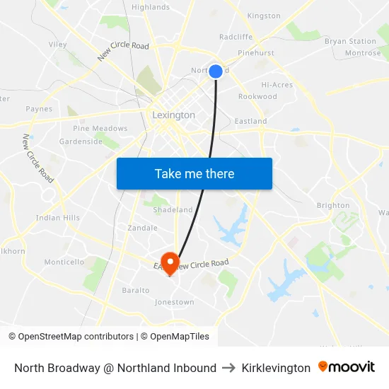 North Broadway @ Northland Inbound to Kirklevington map