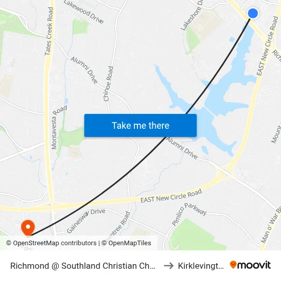 Richmond @ Southland Christian Church to Kirklevington map