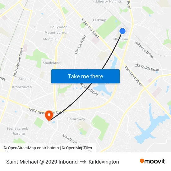 Saint Michael @ 2029 Inbound to Kirklevington map