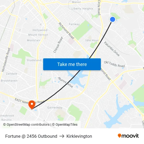 Fortune @ 2456 Outbound to Kirklevington map