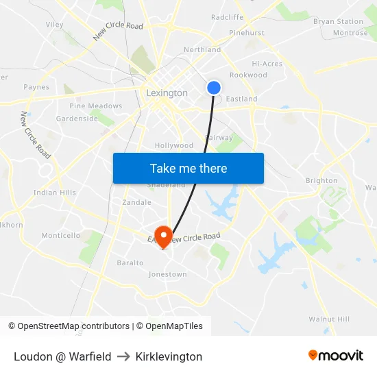 Loudon @ Warfield to Kirklevington map