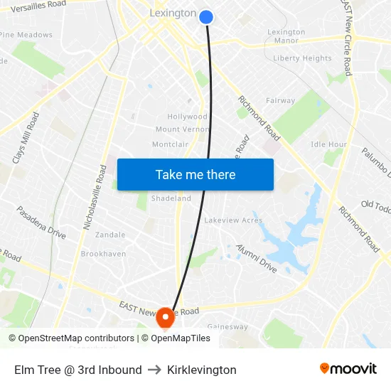 Elm Tree @ 3rd Inbound to Kirklevington map