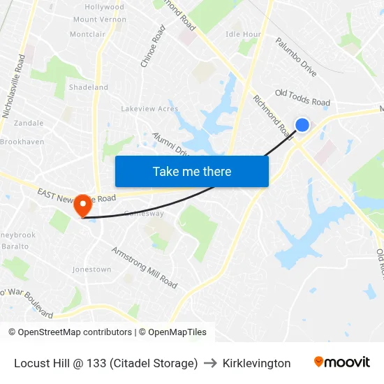 Locust Hill @ 133 (Citadel Storage) to Kirklevington map