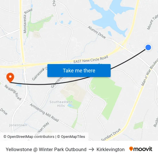 Yellowstone @ Winter Park Outbound to Kirklevington map