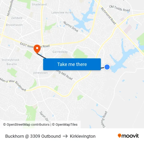 Buckhorn @ 3309 Outbound to Kirklevington map