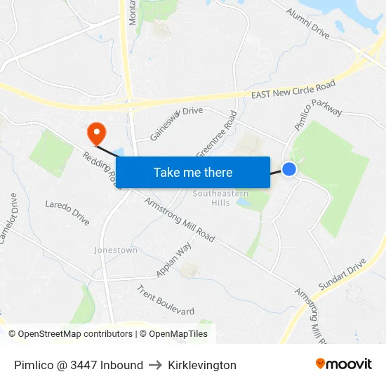Pimlico @ 3447 Inbound to Kirklevington map