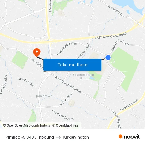 Pimlico @ 3403 Inbound to Kirklevington map