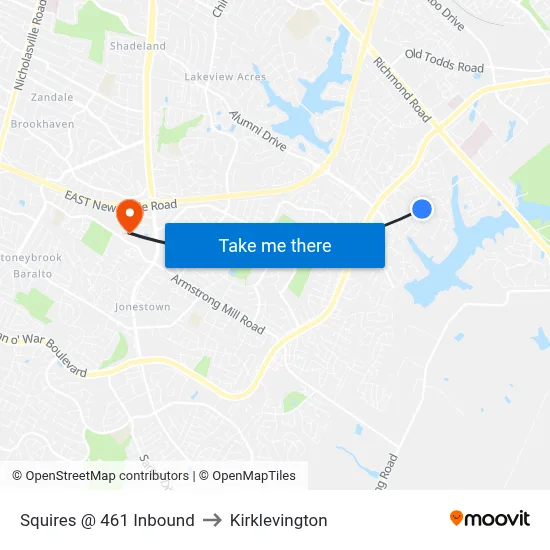 Squires @ 461 Inbound to Kirklevington map