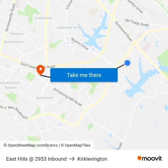 East Hills @ 2953 Inbound to Kirklevington map