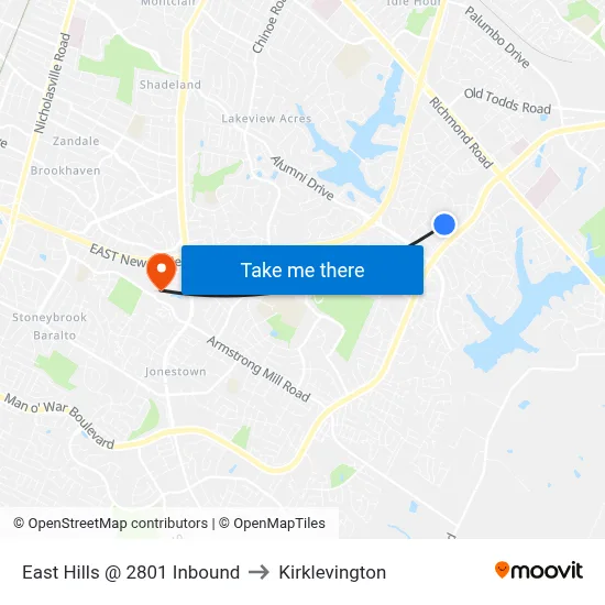 East Hills @ 2801 Inbound to Kirklevington map