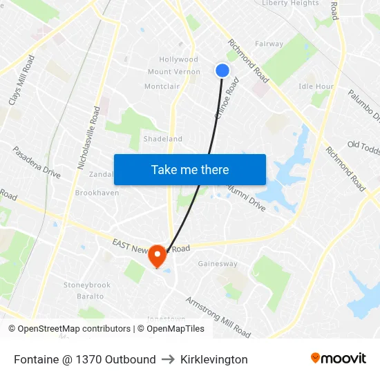 Fontaine @ 1370 Outbound to Kirklevington map