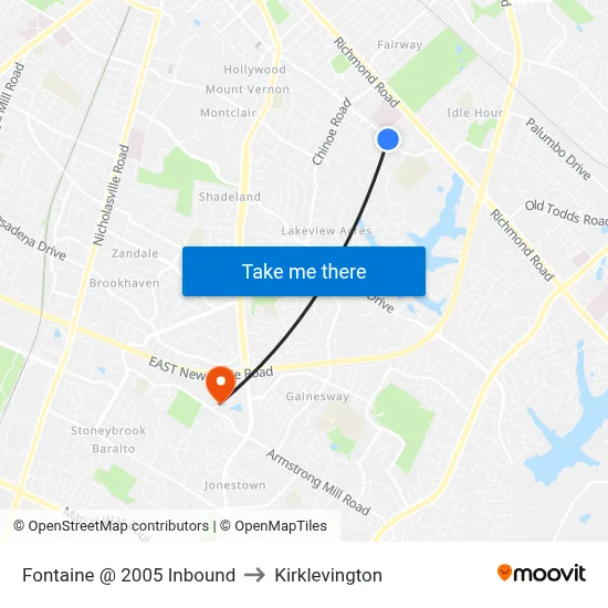 Fontaine @ 2005 Inbound to Kirklevington map