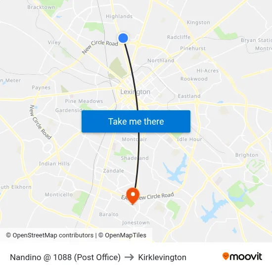 Nandino @ 1088 (Post Office) to Kirklevington map