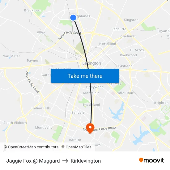 Jaggie Fox @ Maggard to Kirklevington map