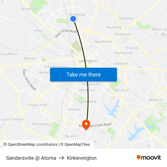 Sandersville @ Atoma to Kirklevington map