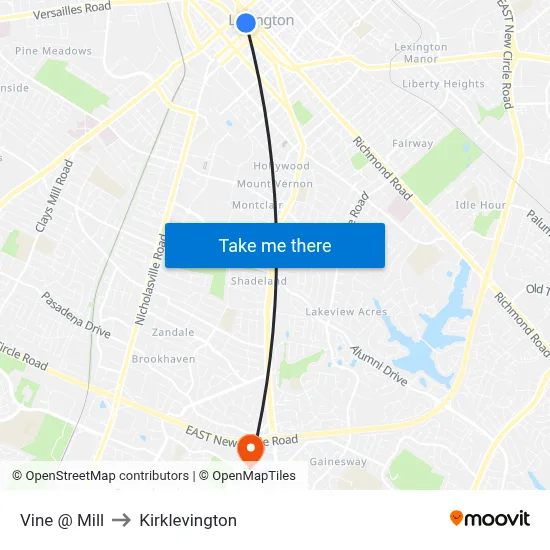 Vine @ Mill to Kirklevington map