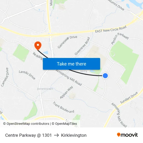 Centre Parkway @ 1301 to Kirklevington map