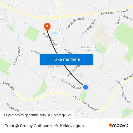 Trent @ Crosby Outbound to Kirklevington map