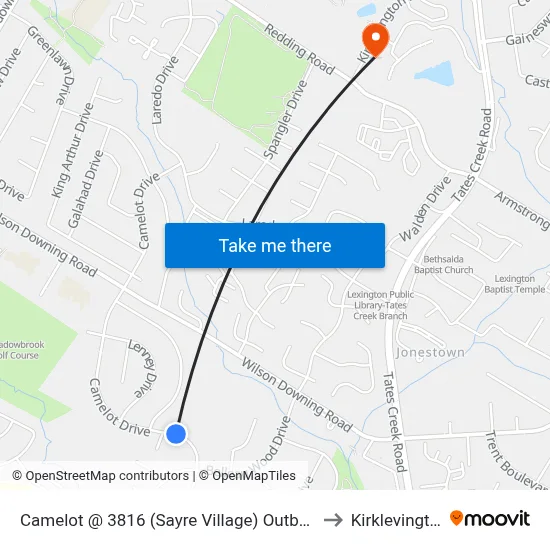 Camelot @ 3816 (Sayre Village) Outbound to Kirklevington map