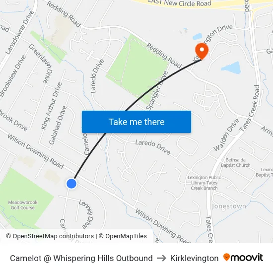 Camelot @ Whispering Hills Outbound to Kirklevington map