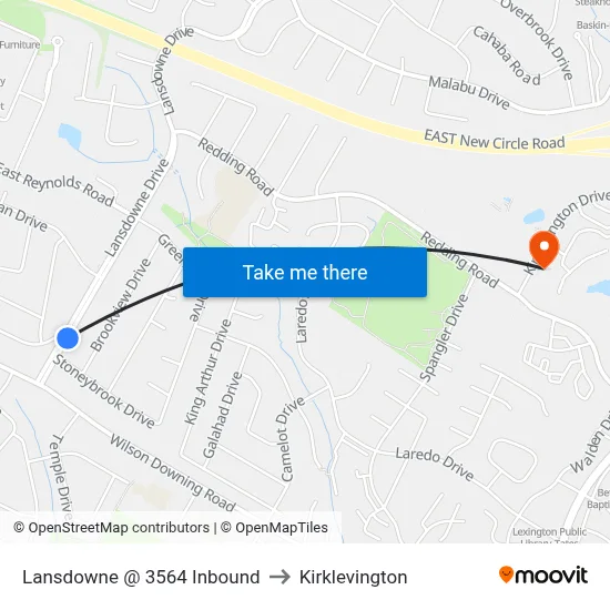 Lansdowne @ 3564 Inbound to Kirklevington map