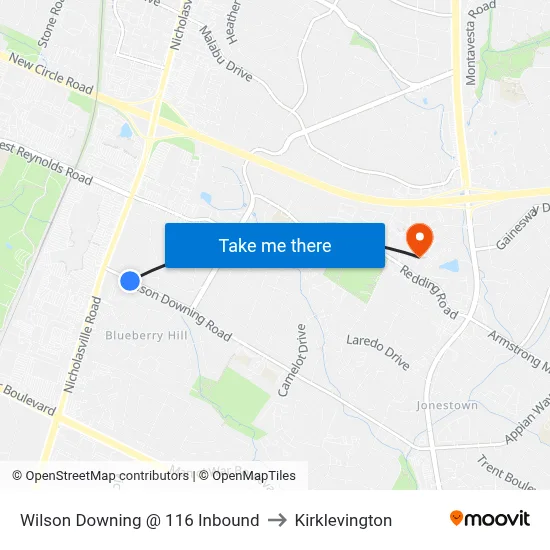 Wilson Downing @ 116 Inbound to Kirklevington map