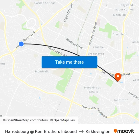 Harrodsburg @ Kerr Brothers Inbound to Kirklevington map