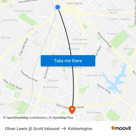 Oliver Lewis @ Scott Inbound to Kirklevington map
